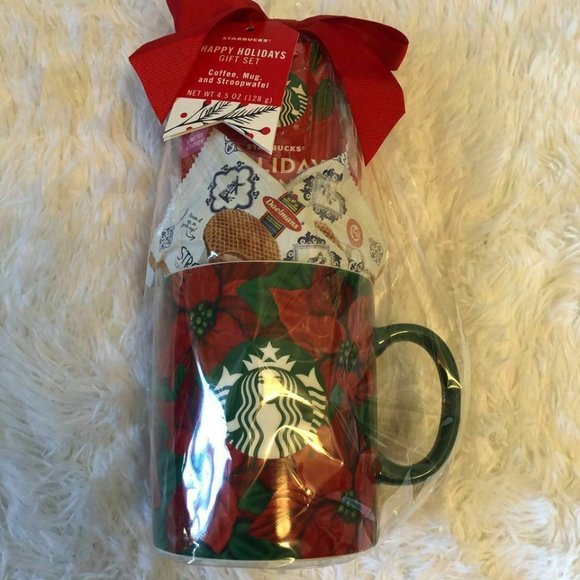 Starbucks Other - Starbucks Holiday Gift Mug Poinsettia Print 24oz